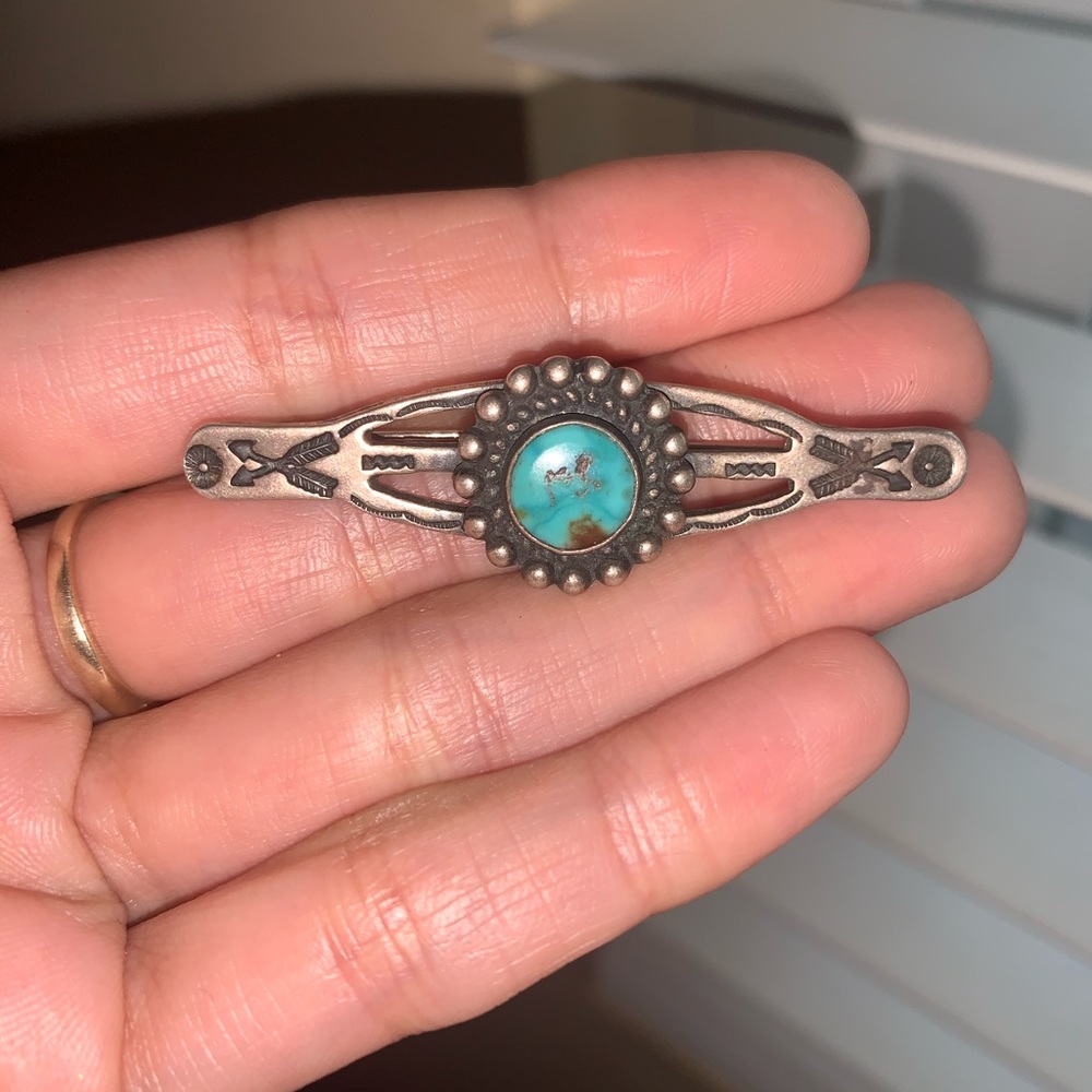Sterling turquoise pin